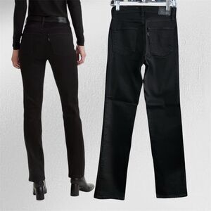 Levi’s 724 High Rise Straight Leg Women’s Size 26 Black Stretch Denim Jeans